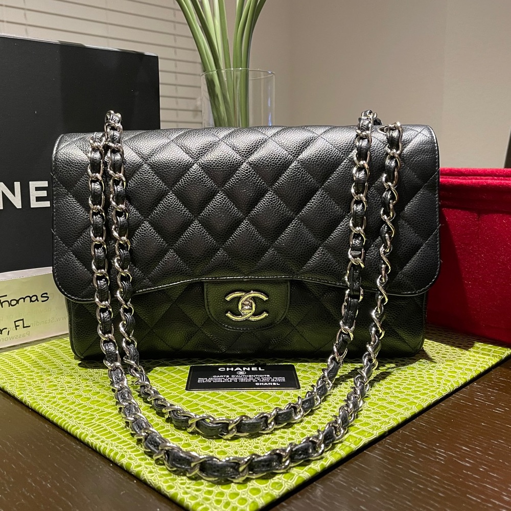 SOLD! Chanel Classic Jumbo Double Flap Silver